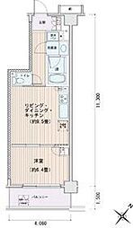エスティメゾン豊洲レジデンスE棟 1LDKの間取図画像