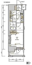 メイングランディア浅草 1Kの間取図画像