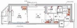 ハーモニーレジデンス神楽坂ヒルズthird 1DKの間取図画像