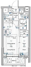 PREMIUMCUBE大岡山DEUX 1DKの間取図画像