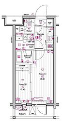 THEPREMIUMCUBEG東中野 2Kの間取図画像