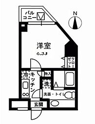 レジディア中野 1Kの間取図画像