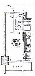 カスタリア門前仲町2 ワンルームの間取図画像