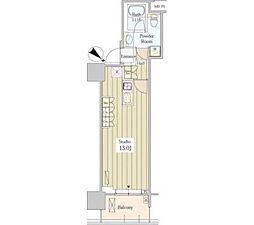 ユニゾンタワー東中野 1Kの間取図画像