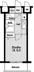 ガラ・ステージ目黒 1Kの間取図画像