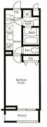 PRIMEURBAN中目黒 1Kの間取図画像