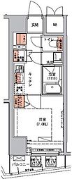 ハーモニーレジデンス三田 1Kの間取図画像