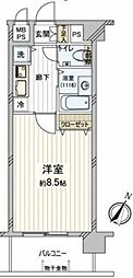 グランド・ガーラ用賀 1Kの間取図画像