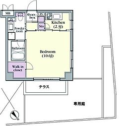 プラチナコート中目黒 1Kの間取図画像