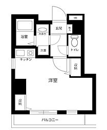 ミリオンステージ西早稲田壱番館 ワンルームの間取図画像