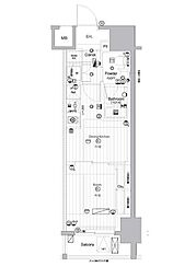 プレミアムキューブ亀戸 1DKの間取図画像