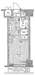 グランド・ガーラ高輪 1Kの間取図画像