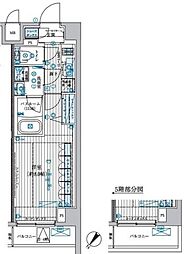 ブライズ中野南台 1Kの間取図画像