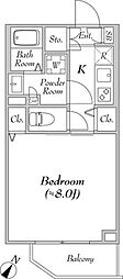 RenaissanceCourt高田馬場Calme 1Kの間取図画像