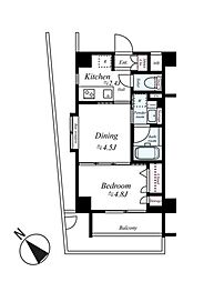 日神デュオステージ池上 1DKの間取図画像