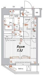 MAKESDESIGN門前仲町2 1Kの間取図画像