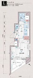 メインステージ五反田駅前 1Kの間取図画像