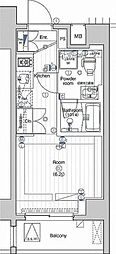 PREMIUMCUBE大井町#mo ワンルームの間取図画像