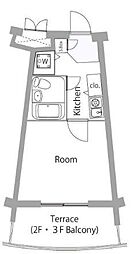 ライオンズテラス武蔵小金井 1Kの間取図画像