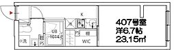 クーカイ・テラス祐天寺Annex 1Kの間取図画像