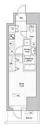 オーパスレジデンス武蔵小山 1Kの間取図画像