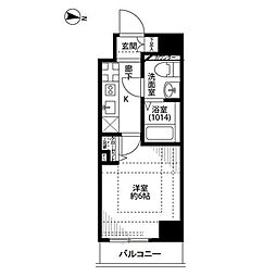 プレール・ドゥーク東京EAST 1Kの間取図画像