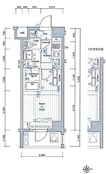 PREMIUMCUBE大井町#mo ワンルームの間取図画像
