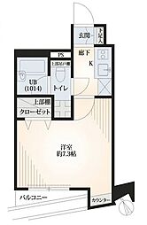 プレール・ドゥーク水天宮 1Kの間取図画像