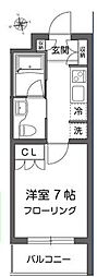 ガーデン用賀 1Kの間取図画像