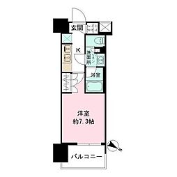 ザ・パークハビオ目黒 1Kの間取図画像