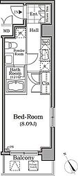レジディア用賀 1Kの間取図画像