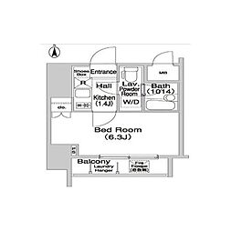 コンフォリア押上 1Kの間取図画像