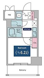 レジディア東品川 1Kの間取図画像