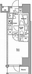 プレミアムキューブ品川戸越DEUX 1Kの間取図画像