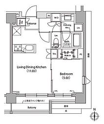 イプセ蒲田3 1LDKの間取図画像