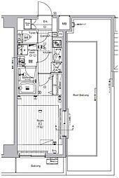 THEPREMIUMCUBEGSHIOMI 1Kの間取図画像