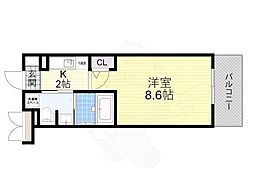 近鉄奈良線 河内永和駅 徒歩5分の賃貸マンション 1階1Kの間取り