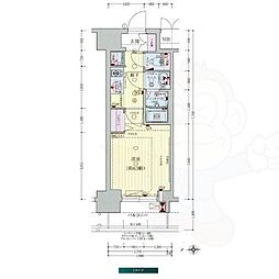 Osaka Metro谷町線 天満橋駅 徒歩5分の賃貸マンション 4階1Kの間取り