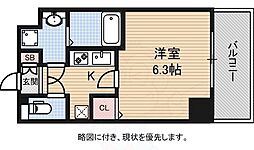 スワンズシティ堺筋本町 1Kの間取図画像