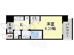 Aden谷町 1Kの間取図画像