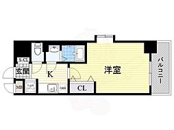 Luxe今里2 1Kの間取図画像