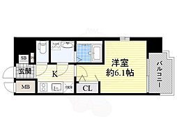 エスリード天王寺町北 1Kの間取図画像