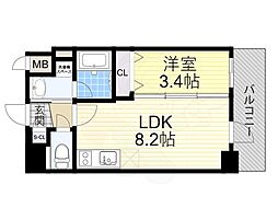 リアライズ布施駅前 1LDKの間取図画像