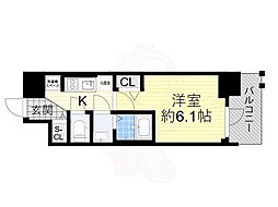 プレサンス天王寺ノースヴィアーレ 1Kの間取図画像