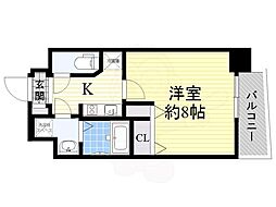 アドバンス大阪フェリシア 1Kの間取図画像