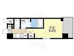エスリードザ・グレア大阪 1Kの間取図画像