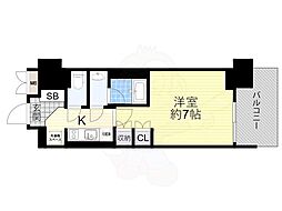 ルネフラッツ谷町四丁目 1Kの間取図画像