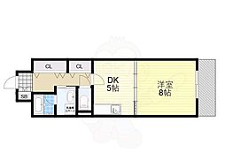 ベルビュー7番館 1DKの間取図画像