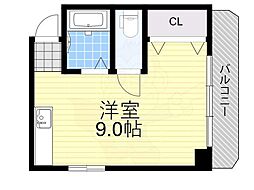寺本マンション ワンルームの間取図画像