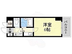 ラフェリオ新深江 1Kの間取図画像